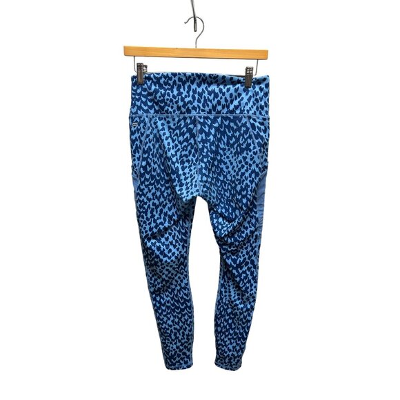 Fabletics PowerHold On the Go High Waist Navy & Cornflower Marina Sahara Print L - Picture 3 of 6